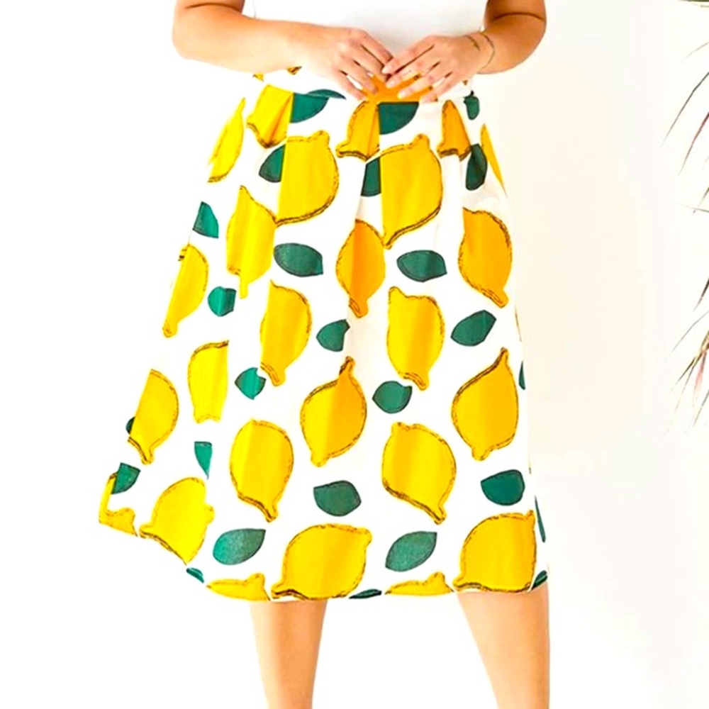 Chicwish Lemon A Line Skirt Size M